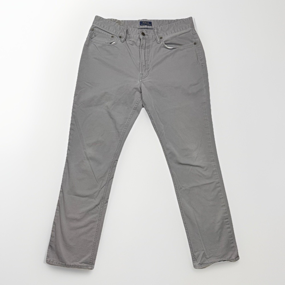 Polo Ralph Lauren Slim Straight Fit Pants Button Zip Fly Gray Men's Size‎ 34x32